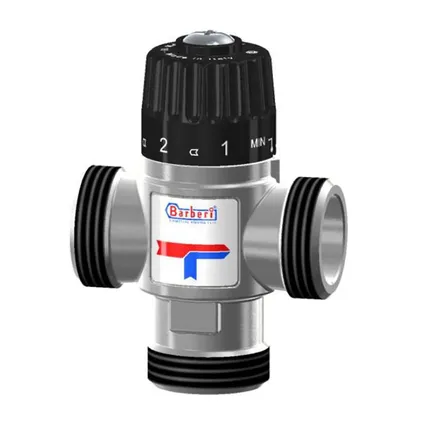 Barberi Mélange Thermostatique 20-43C° 1,6m3 /3/4 "mâle BSP 1 Barberi Mélange Thermostatique 20-43C° 1,6m3 /3/4 "mâle BSP