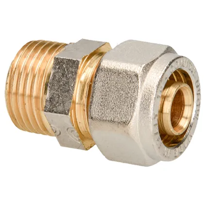 Raccord Droit Multicouche Fileté Sanivesk 16mmx1/2"M 3pcs 1 Raccord Droit Multicouche Fileté Sanivesk 16mmx1/2"M 3pcs