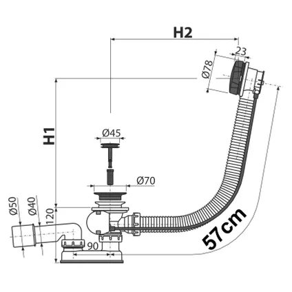 Alcaplast Siphon De Bain Flexible Avec Extrêmités Dorées 2 Alcaplast Siphon De Bain Flexible Avec Extrêmités Dorées – Image 2