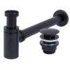 REA Siphon De Vidange Noir + Bouchon De Lavabo Push