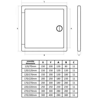 Przybysz 150x150mm Mince Trappe De Visite Accès Porte à Écoutilles ABS Plastique 2 Przybysz 150x150mm Mince Trappe De Visite Accès Porte à Écoutilles ABS Plastique – Image 2
