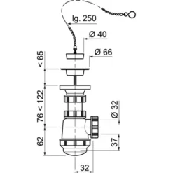 Siphon De Lavabo Wirquin à Godet Court Ø32mm