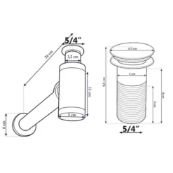 Rea Piège à Bouteille Avec Bonde à Pression Fendue Noir Poudré -Plomberie Équipement Magasin origin 1505