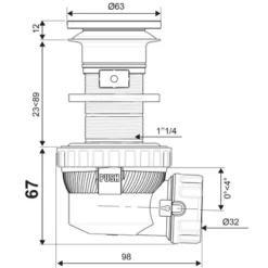 Bonde Wirquin XS Pure 100mm -Plomberie Équipement Magasin origin 1658