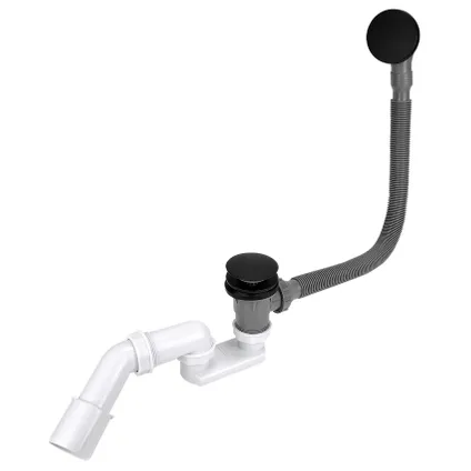 Tycner Long Siphon De Bain Flexible Fintion Noir 1 Tycner Long Siphon De Bain Flexible Fintion Noir