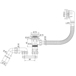 Tycner Long Siphon De Bain Flexible Fintion Noir 5 Tycner Long Siphon De Bain Flexible Fintion Noir -Plomberie Équipement Magasin origin 1692