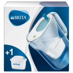 BRITA - Carafe Filtrante à Eau Style Cool - 2,4 L - Bleu - Avec 1 Cartouche Filtrante à Eau Maxtra+
