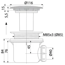 Alcaplast Siphon Bonde De Douche Laiton Antique Et Bronze Antique 90mm -Plomberie Équipement Magasin origin 1912