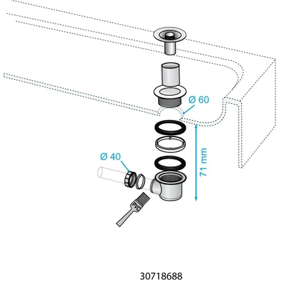 Wirquin Bonde Douche Tourbillon Ø60 2 Wirquin Bonde Douche Tourbillon Ø60 – Image 2