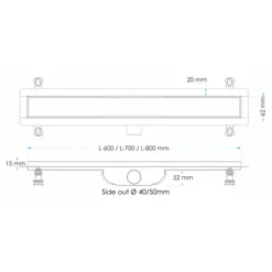 Tycner Longue Evacuation Bonde De Douche En Inox 600mm Caniveau De Douche -Plomberie Équipement Magasin origin 1961