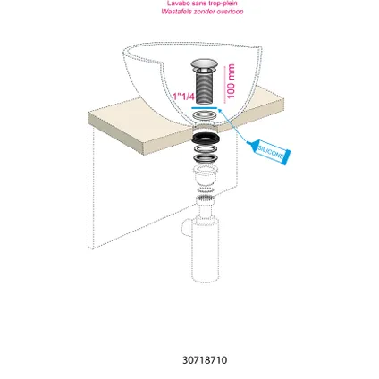 Wirquin Bonde Lavabo écoul Libr 100 2 Wirquin Bonde Lavabo écoul Libr 100 – Image 2