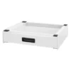 Socle Pour Machine à Laver En Acier Blanc Accessoire Avec Tiroir 60,5x54x15 Cm