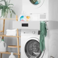 Socle Pour Machine à Laver En Acier Blanc Accessoire Avec Tiroir 60,5x54x15 Cm -Plomberie Équipement Magasin origin 2017