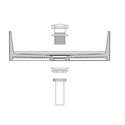 Bouchon De Vidange Aquazuro Pop-up 190x66x31mm Acier Inoxydable Blanc Mat -Plomberie Équipement Magasin origin 2133