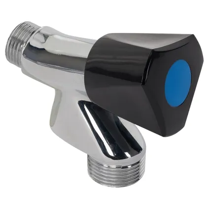 Robinet Sanivesk + Vanne D'arrêt Pour Lave-linge 1/2 "M Bouton Noir 1 Robinet Sanivesk + Vanne D'arrêt Pour Lave-linge 1/2 "M Bouton Noir