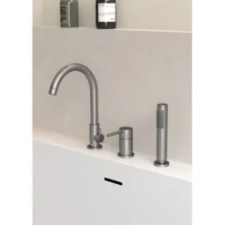 Mitigeur De Bain Sur Plage 3 Trous Gun Métal - Corbeau