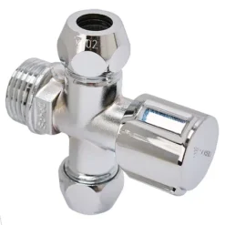 Vanne D'arrêt Angle Schell Double Bec Et Col 10 Mm X 1/2" Filetage Extérieur X 10mm Chrome