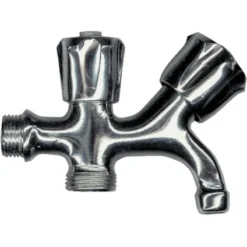 Vanne D'arrêt D'angle Double Saninstal Laiton 1/2" X 3/4"