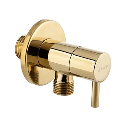 Valvex Valve D'eau 1/2" X 3/8" Inch Couleur Or Fini Laiton Incliné 1 Valvex Valve D'eau 1/2" X 3/8" Inch Couleur Or Fini Laiton Incliné
