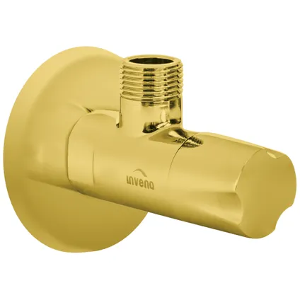 Invena Soupape Pour Coupure D'eau Laiton Or 1/2" X 3/8" 1 Invena Soupape Pour Coupure D'eau Laiton Or 1/2" X 3/8"