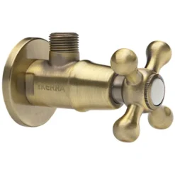 Kerra Soupape Coudée Rétro Laiton Antique Et Céramique 1/2" X 1/2"