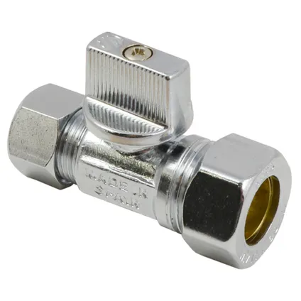 Vanne D'arrêt à Bille Sanivesk Chrome Compression 15x10mm 1 Vanne D'arrêt à Bille Sanivesk Chrome Compression 15x10mm