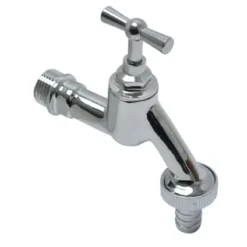 Robinet à Poignée En T + Bague De Serrage Sanivesk Chrome Filetage Mâle 1/2" X Filetage Mâle 3/4" Belgaqua