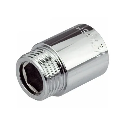 Invena Rallonge Du Filetage Du Tuyau 1/2" Filetage Femelle X En Laiton Chromé Mâle - 50mm De Long 1 Invena Rallonge Du Filetage Du Tuyau 1/2" Filetage Femelle X En Laiton Chromé Mâle - 50mm De Long