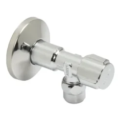 Vanne D'arrêt D'angle Schell Chrome Avec Filetage Auto-étanchéité + Rosette (filetage Mâle X Compression) 1/2 "x10mm