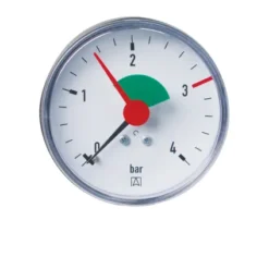 Manomètre Euro-Index Van Marcke Avec Raccord Axial 1/4" Ø63mm 0-4 Bar
