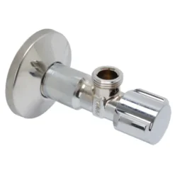 Vanne D'arrêt D'angle + Rosette Schell Chrome (filetage Mâle X Filetage Mâle) 1/2"x3/8"