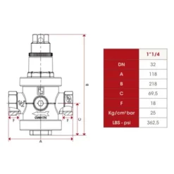 Itap Valve Réducteur De Pression D'eau Femelle 1 1/4 "pouce BSP 5 Itap Valve Réducteur De Pression D'eau Femelle 1 1/4 "pouce BSP -Plomberie Équipement Magasin origin 870
