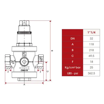 Itap Valve Réducteur De Pression D'eau Femelle 1 1/4 "pouce BSP 3 Itap Valve Réducteur De Pression D'eau Femelle 1 1/4 "pouce BSP – Image 3